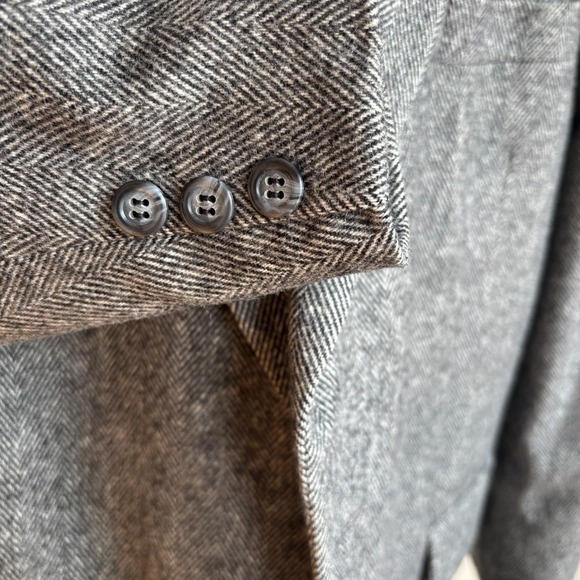 Bert Pulitzer Herringbone Wool Blazer Mens Sz 46R VTG Tweed Sport Coat Gray MINT - Picture 3 of 10